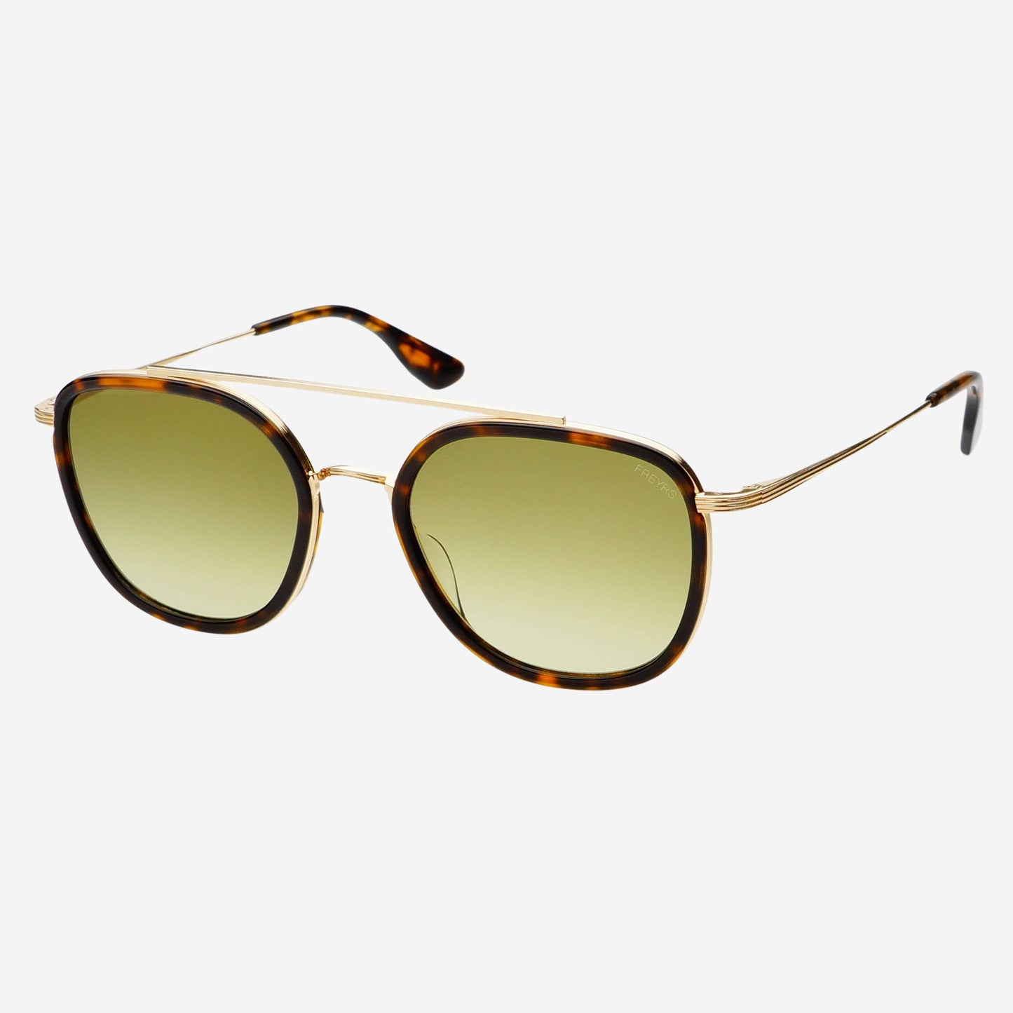 Weston Acetate Round Unisex Sunglasses - Tortoise / Fade Green