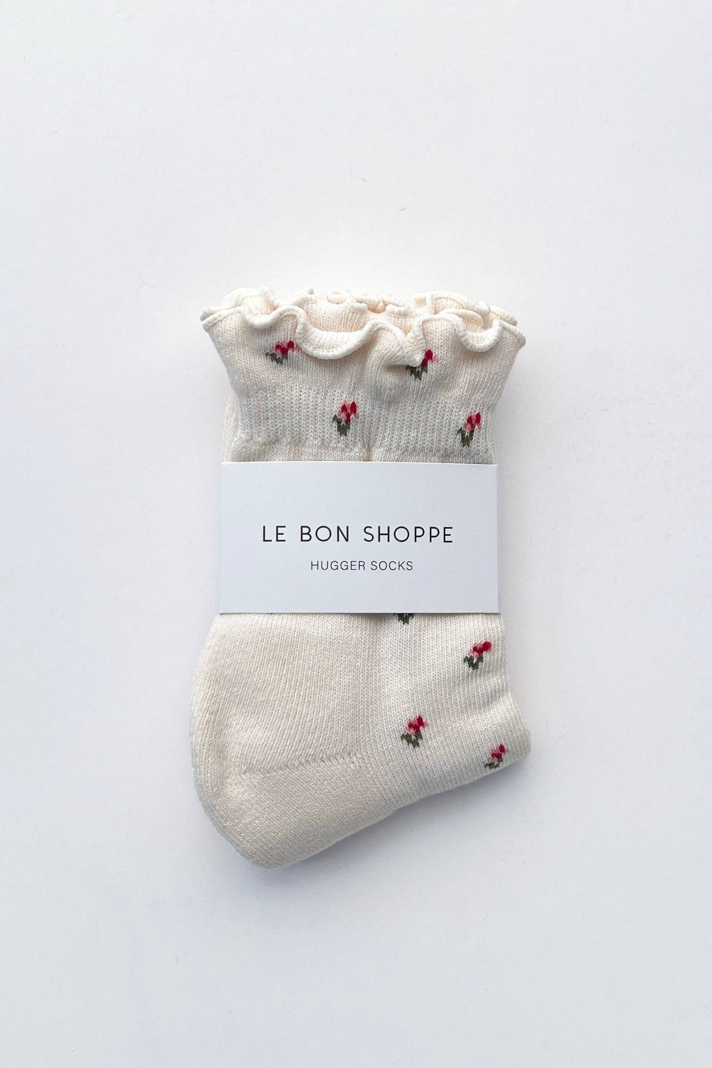Petal Ruffled Hugger Crew Socks - Cream Petal (COMING SHORTLY)