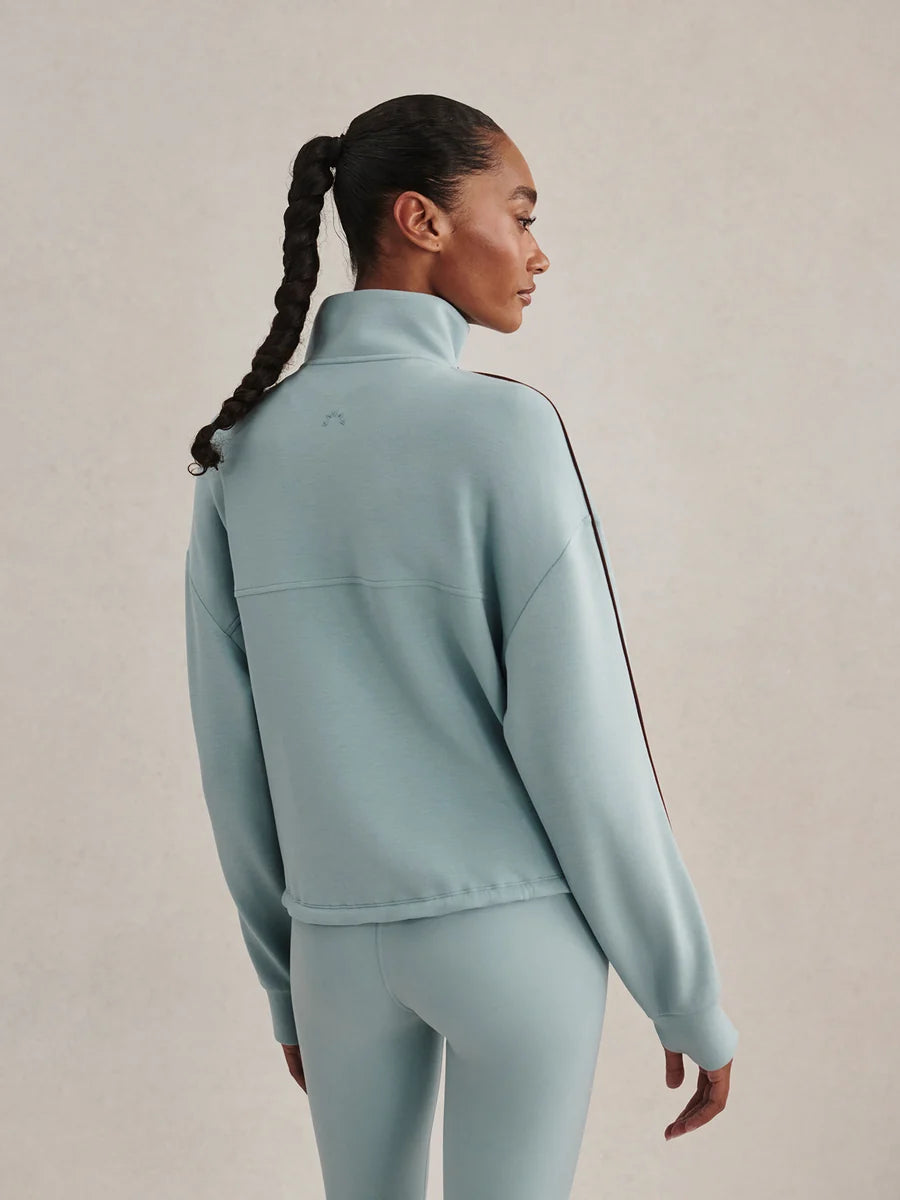 Sian Piped Half Zip Sweat  - Tourmaline