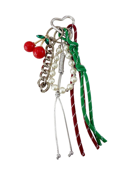 Becca Bag Charm - Black with Cherry Charm