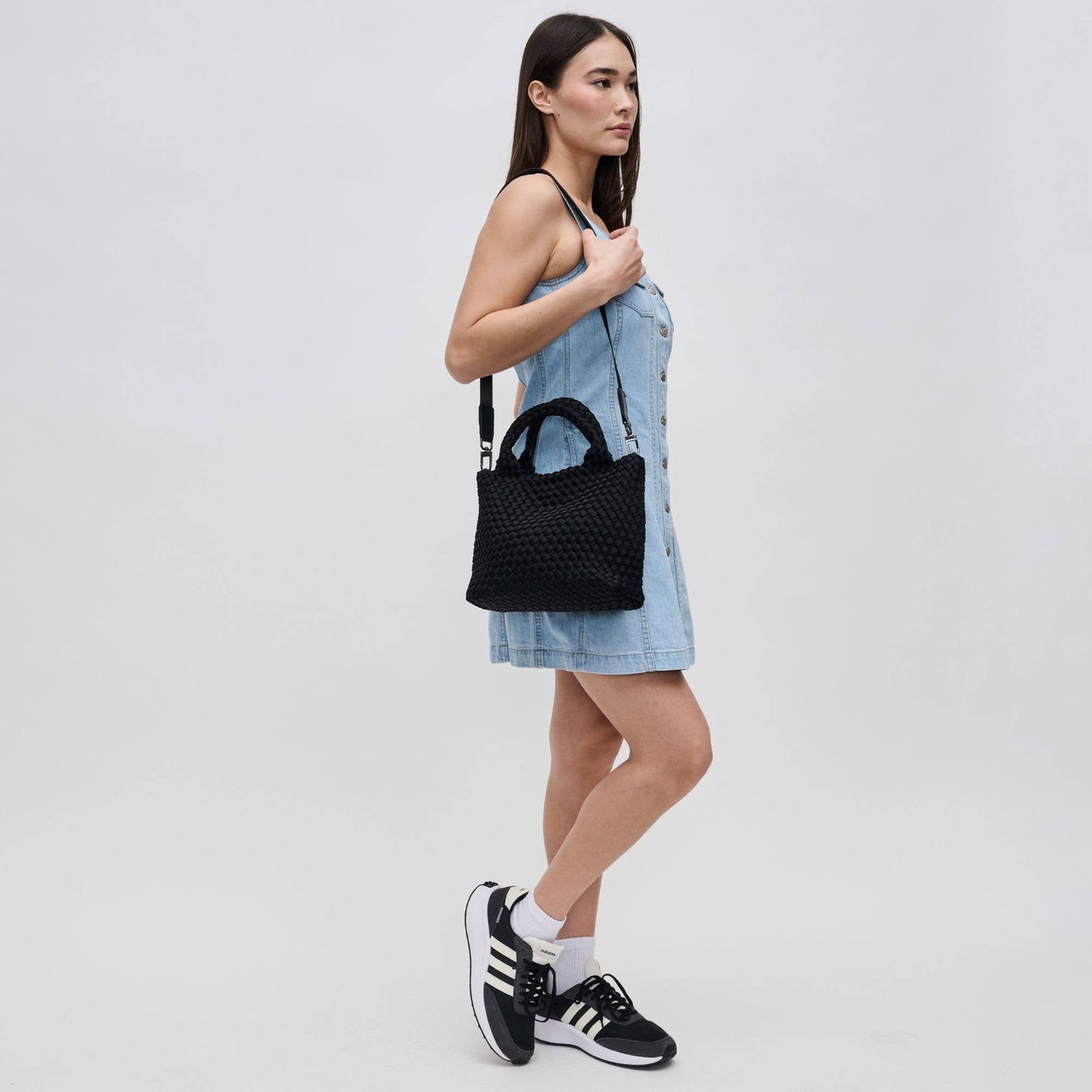 Sky's The Limit - Small Woven Neoprene Crossbody: Black