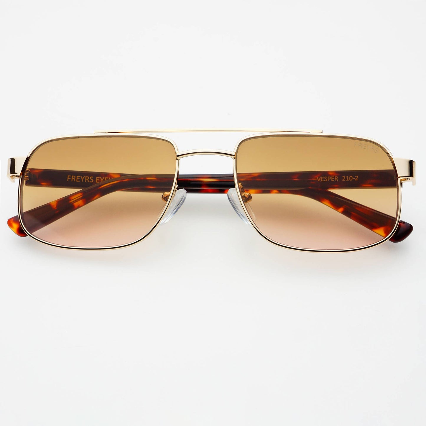 Vesper Unisex Aviator Sunglasses - Gold / Brown Pink