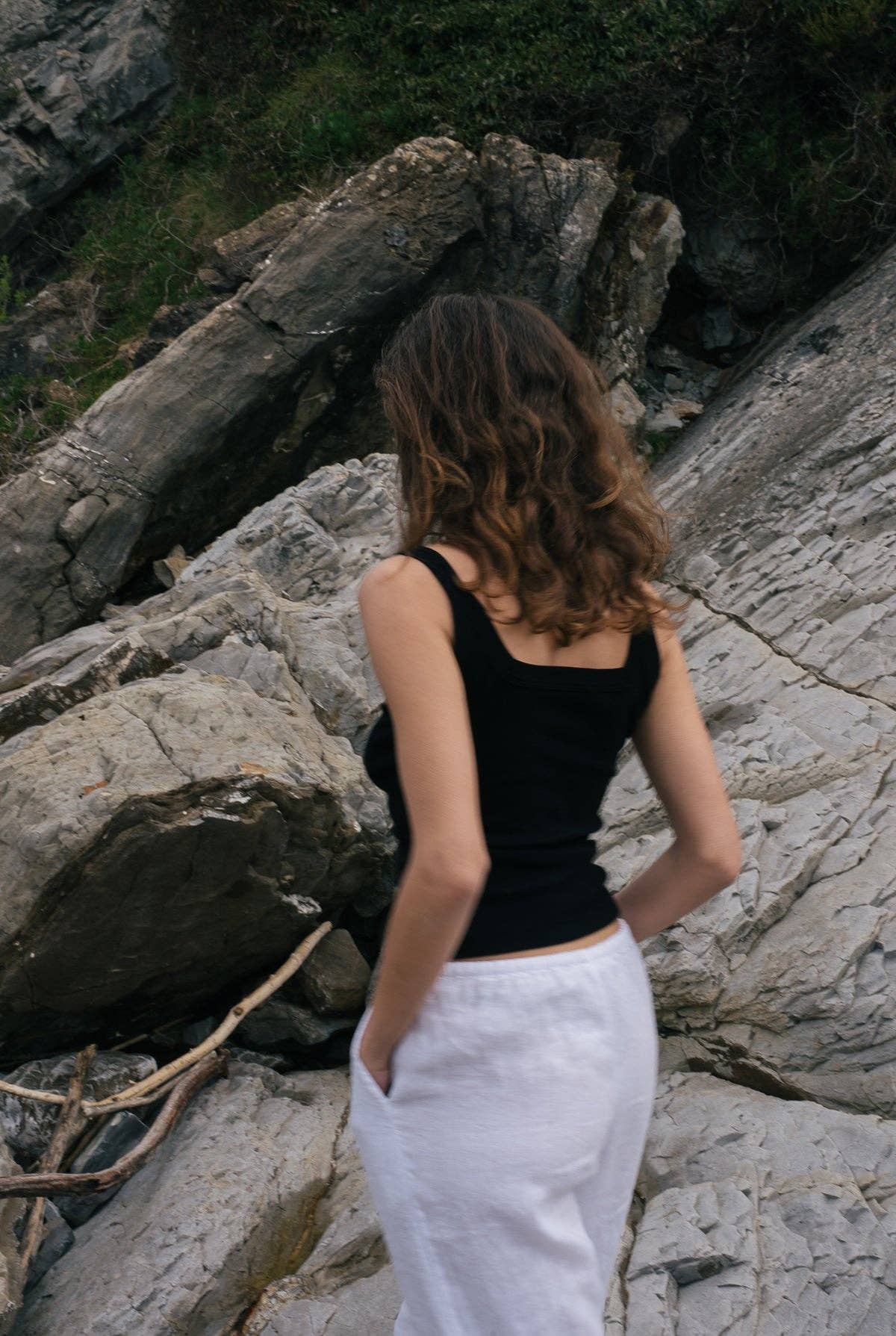 Square Organic Tank - Black