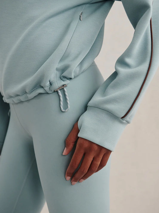 Sian Piped Half Zip Sweat  - Tourmaline