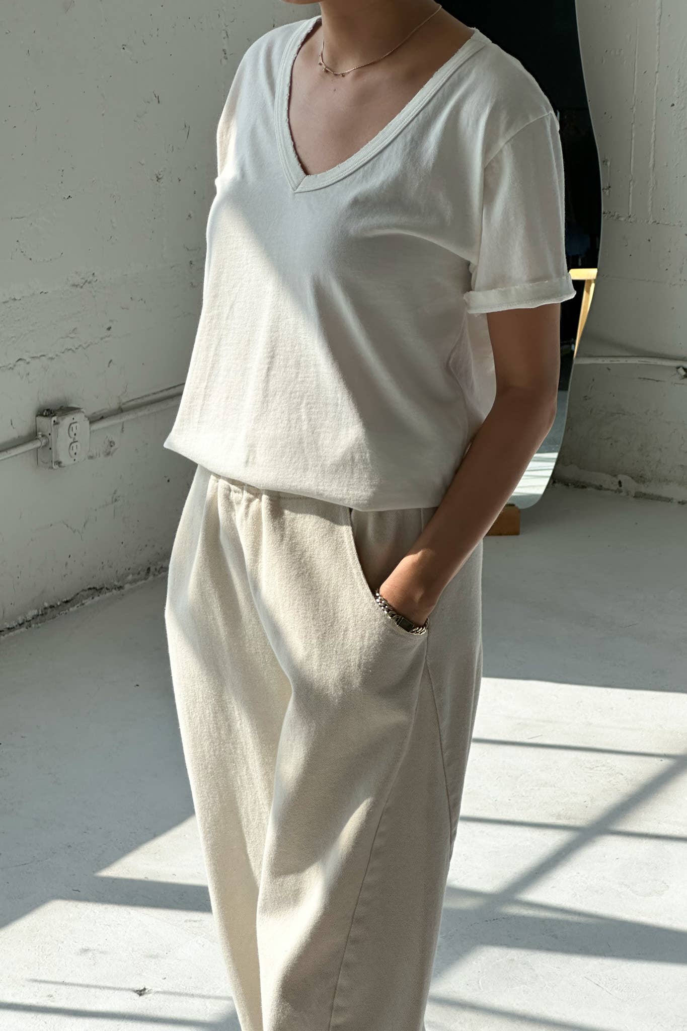 Organic Cotton La Vie Tee: Vintage White