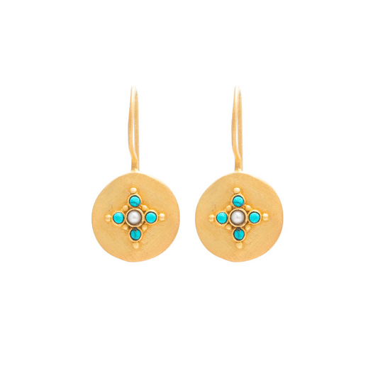 Turquoise & Pearl Casablanca Earrings