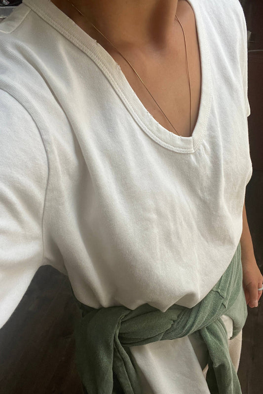 Organic Cotton La Vie Tee: Vintage White