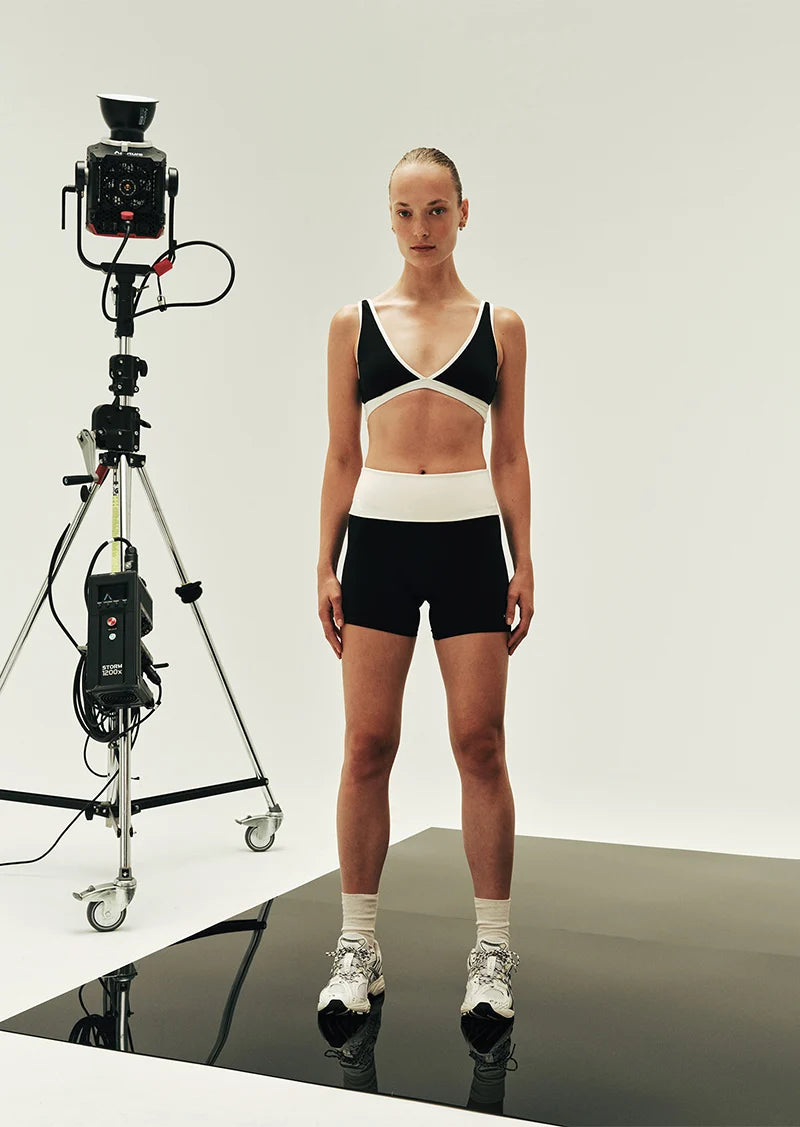 Fold Over 5in Bike Short - Black/Whisper White