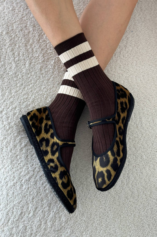 Her Socks Varsity - Espresso