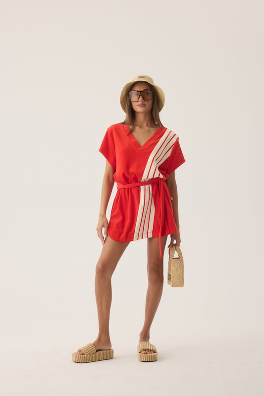 Tropiques Terry Dress - Apple Red
