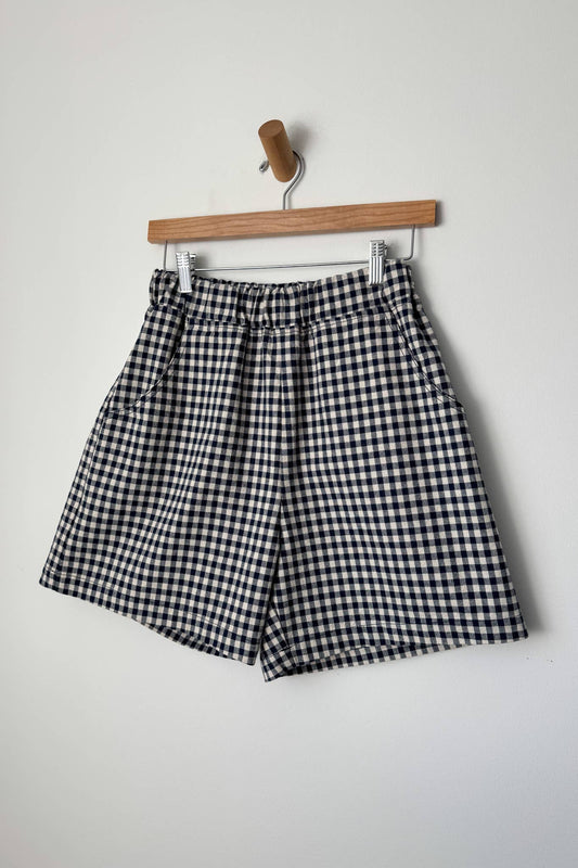 City Shorts: Navy Gingham