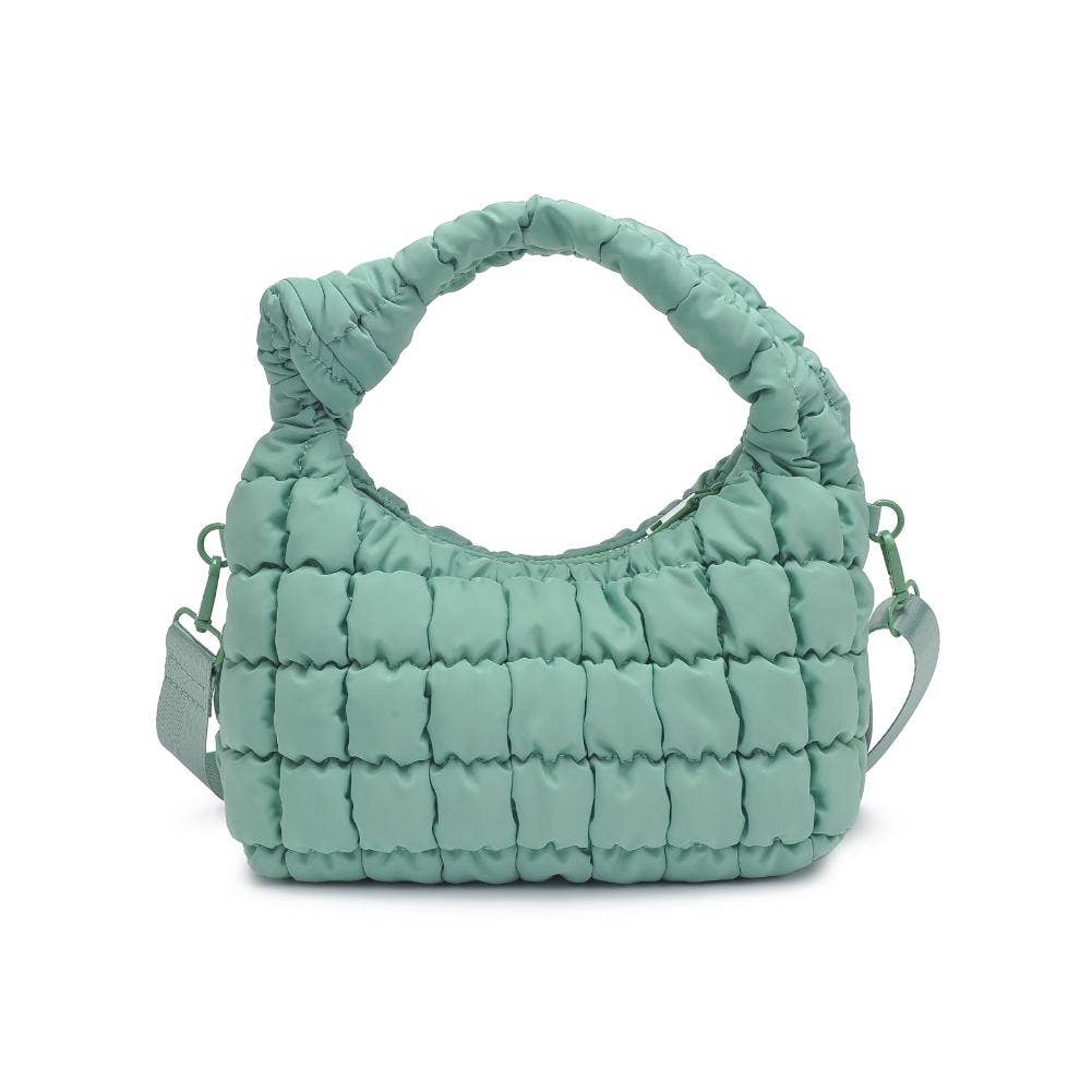 Radiance Quilted Puffer Nylon Crossbody: Pistachio