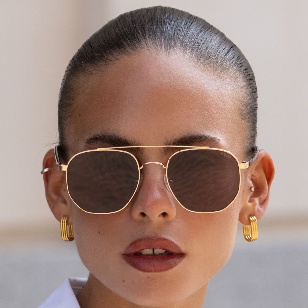 Austin Unisex Sunglasses - Gold / Brown