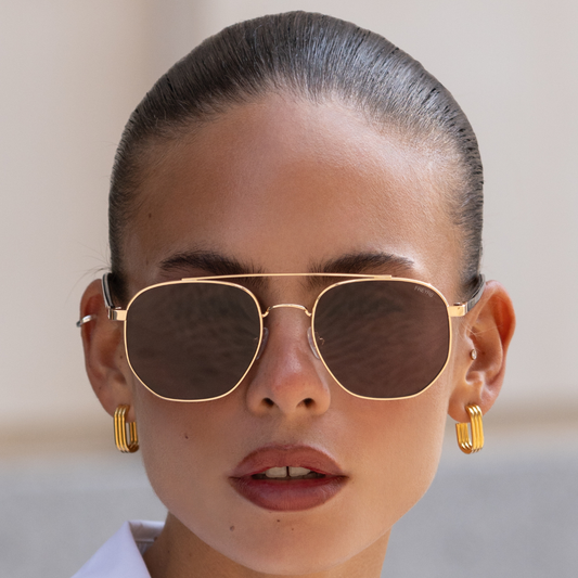 Austin Unisex Sunglasses - Gold / Brown