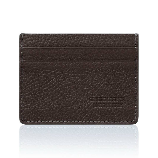 Italian Leather Card Sleeve - Dark Chocolate