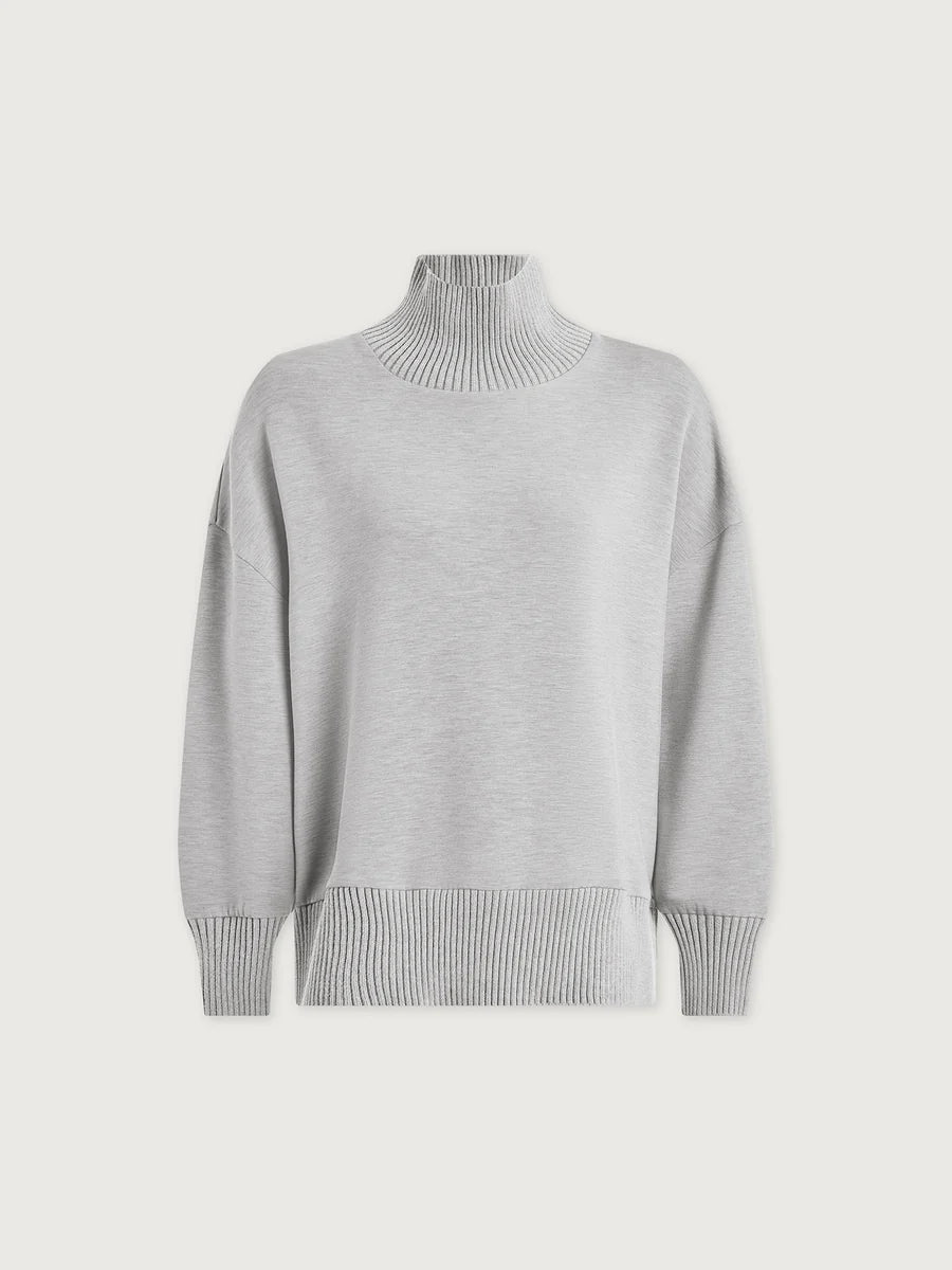 Barker High Neck Sweat -  Light Grey Marl