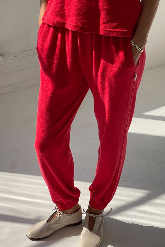 Pointelle Serene Jogger - Red Apple