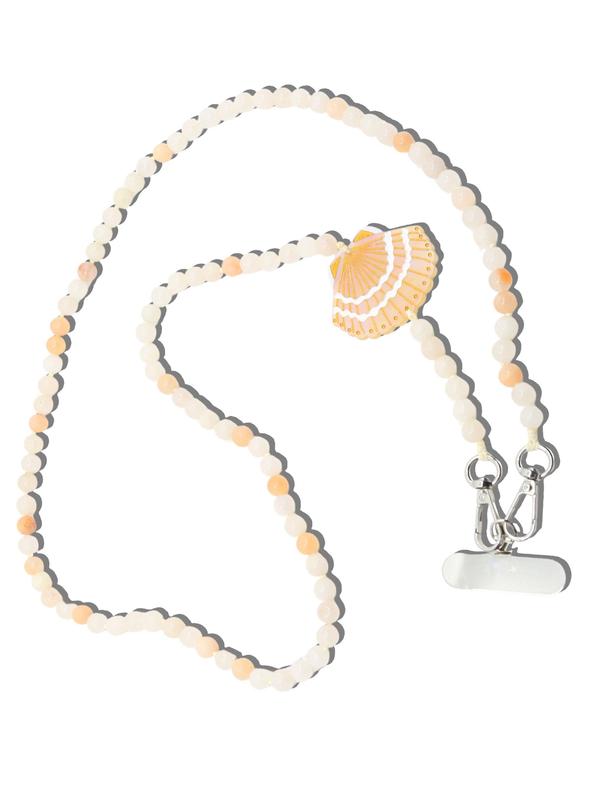 Hand-painted Seashell Crossbody Phone Chain: Blue