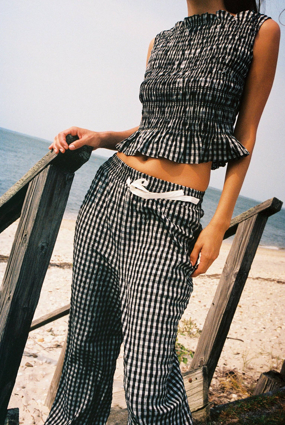 Elle Top - Black/White Check