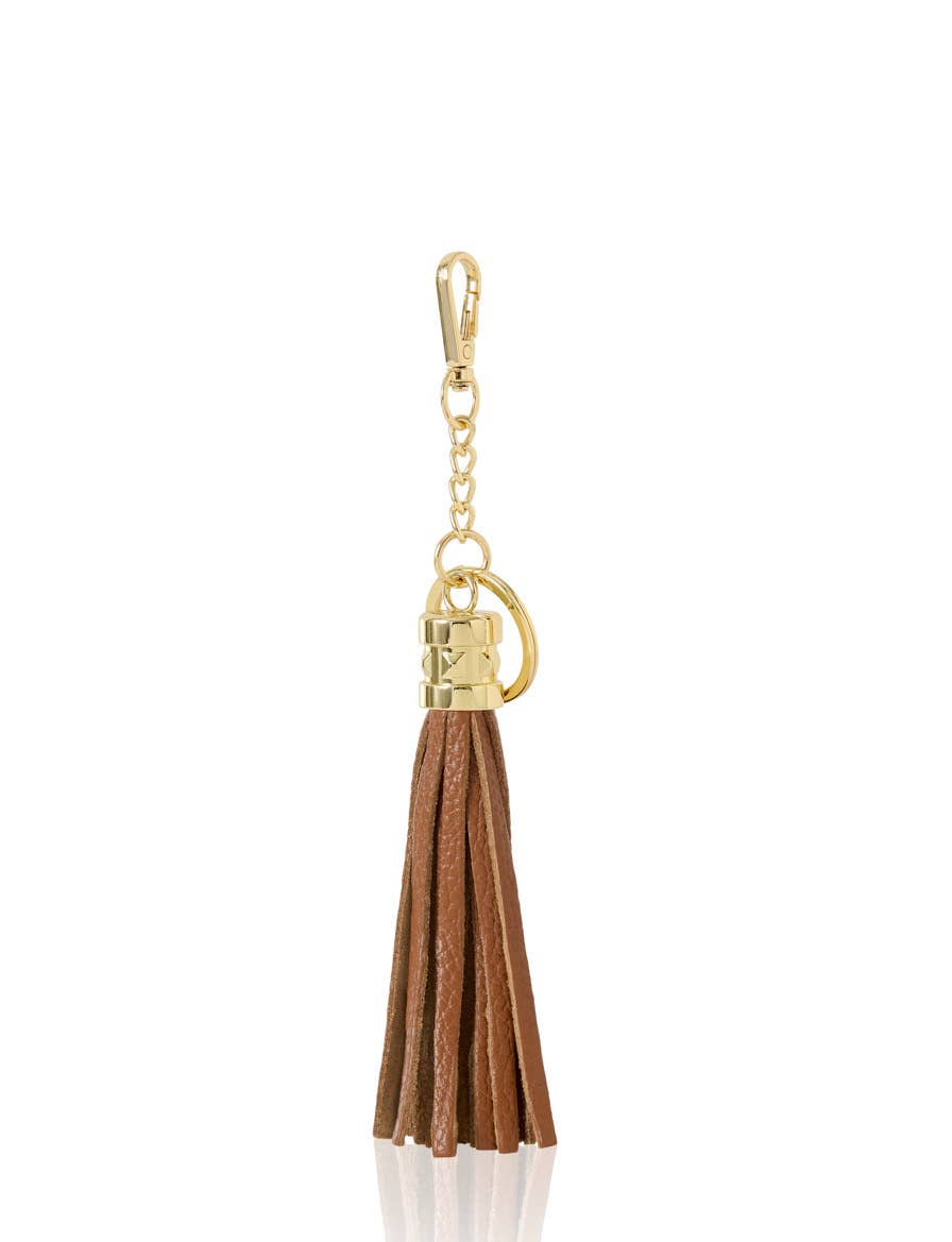Tassel Keyring & Bag Charm - Dark Tan