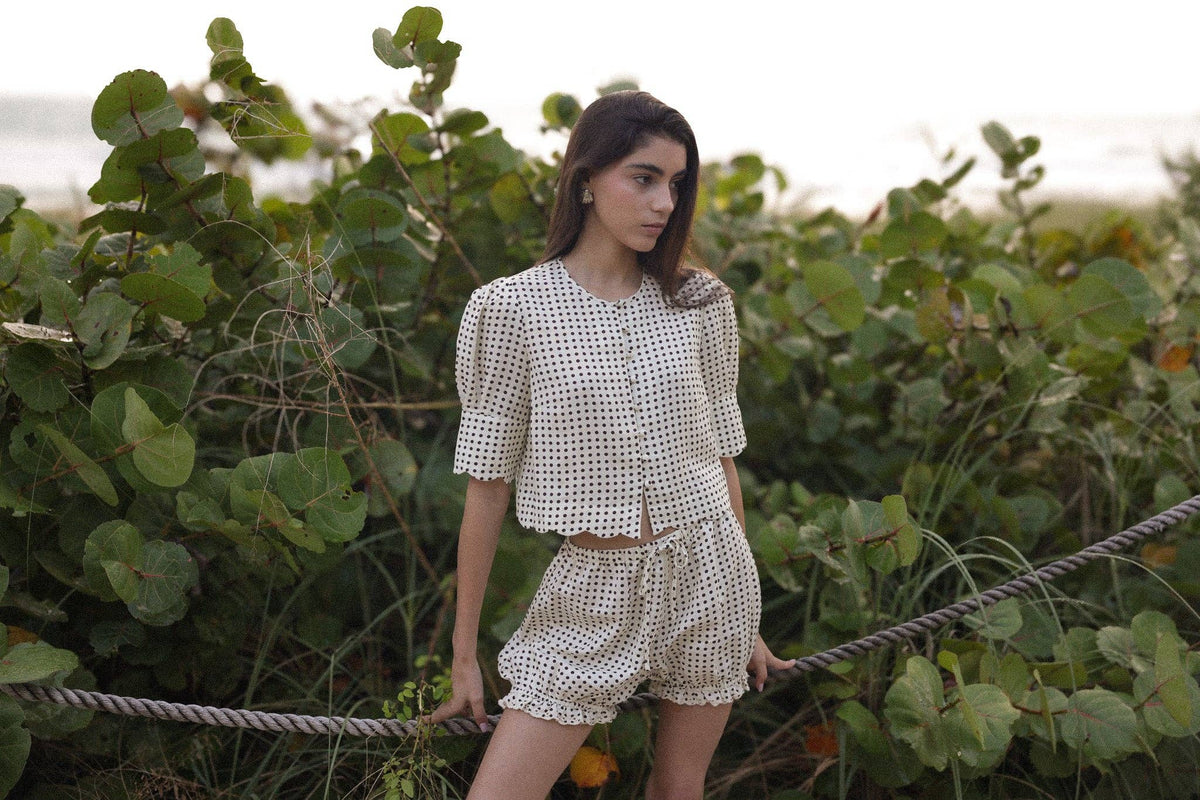 Scalloped Top - Polka Dot