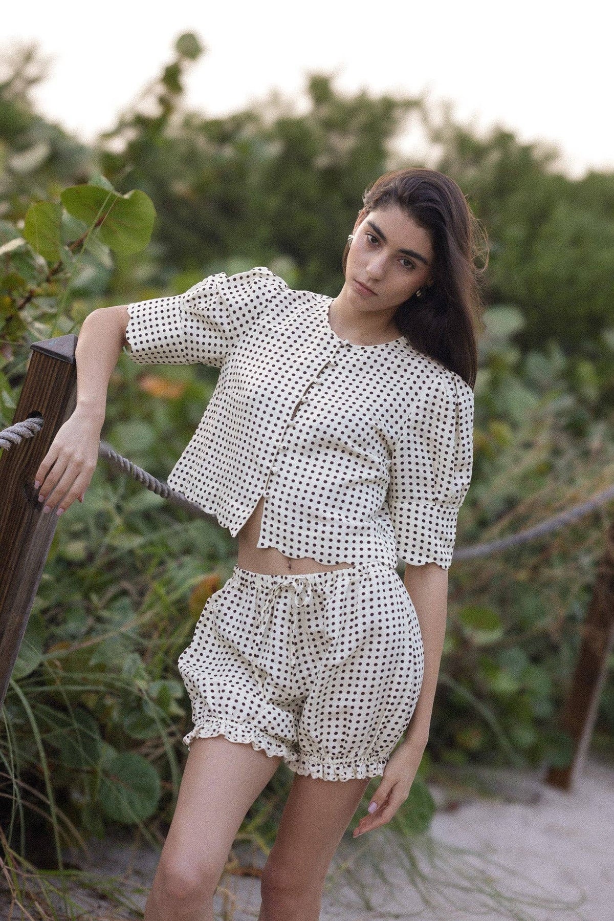 Scalloped Top - Polka Dot