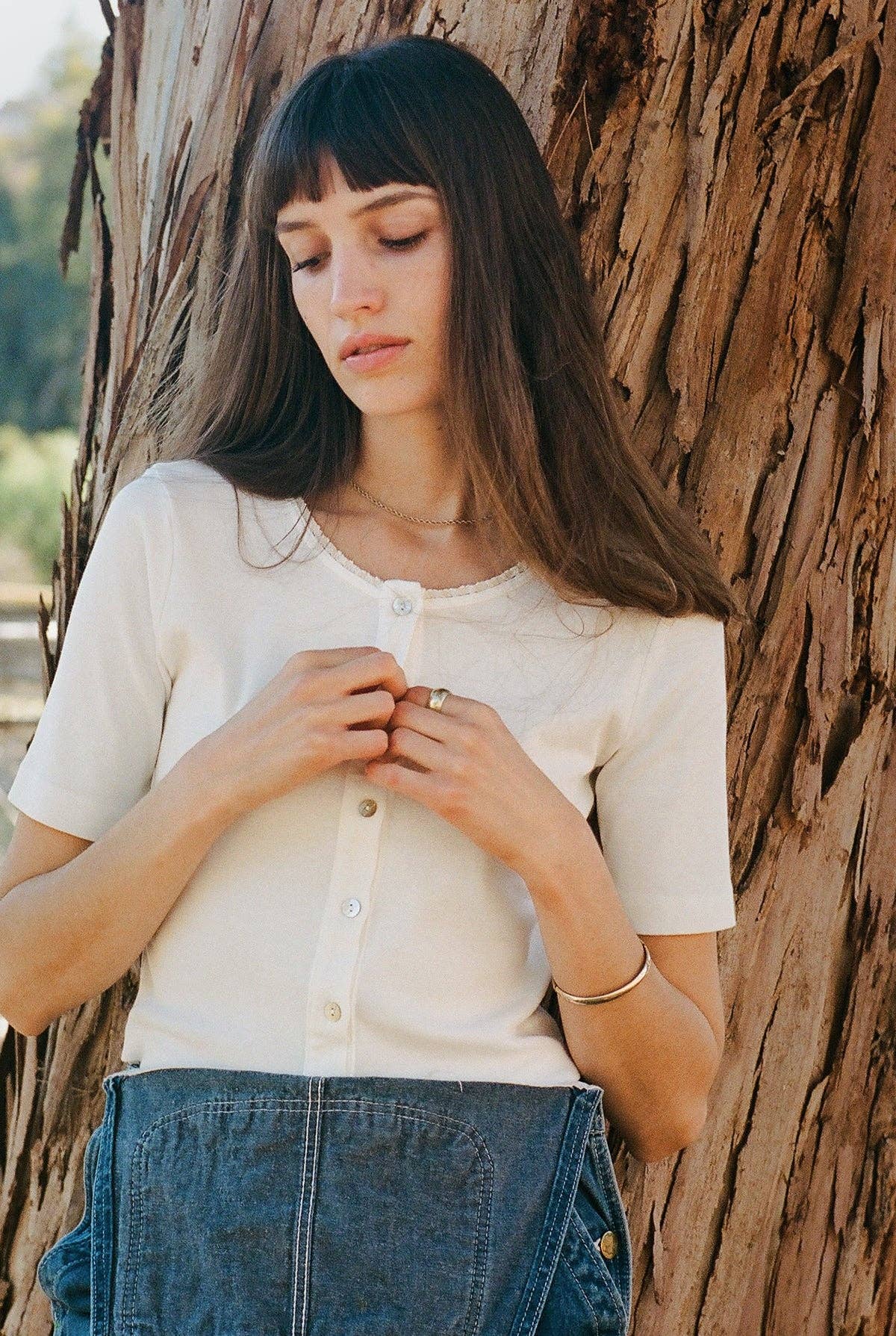 Short Sleeve Organic Cardi - Ivory