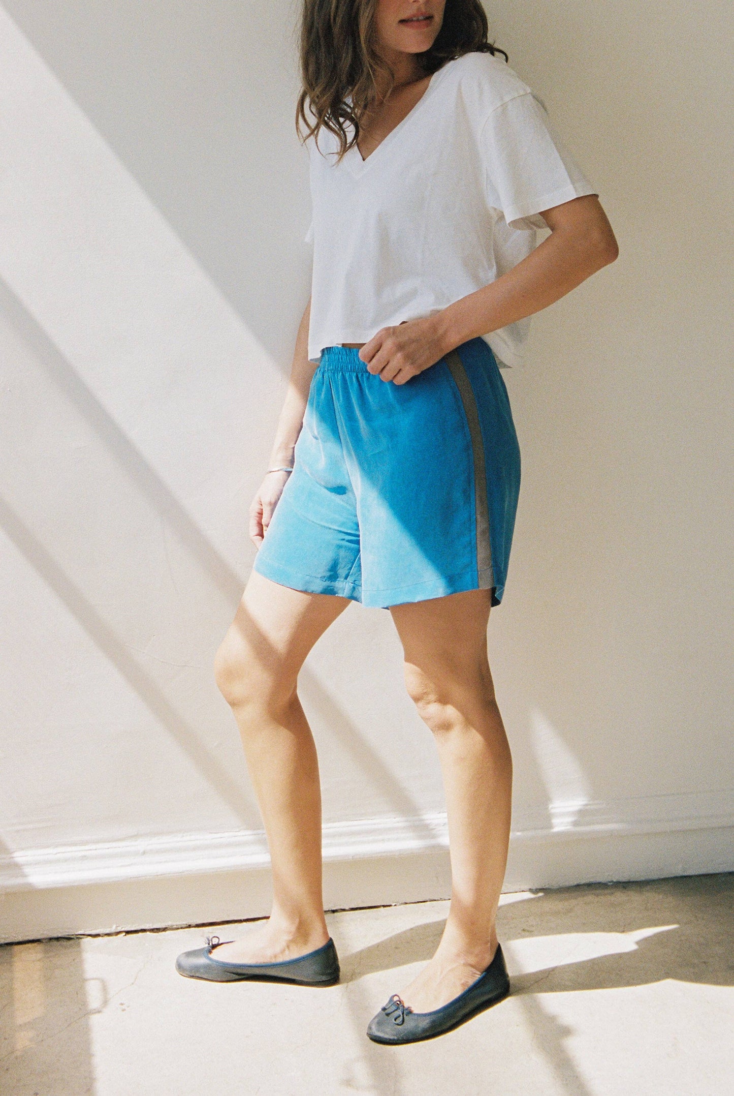 The Cupro Short - Acid Blue