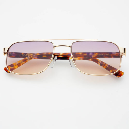 Vesper Unisex Aviator Sunglasses - Gold / Sunset