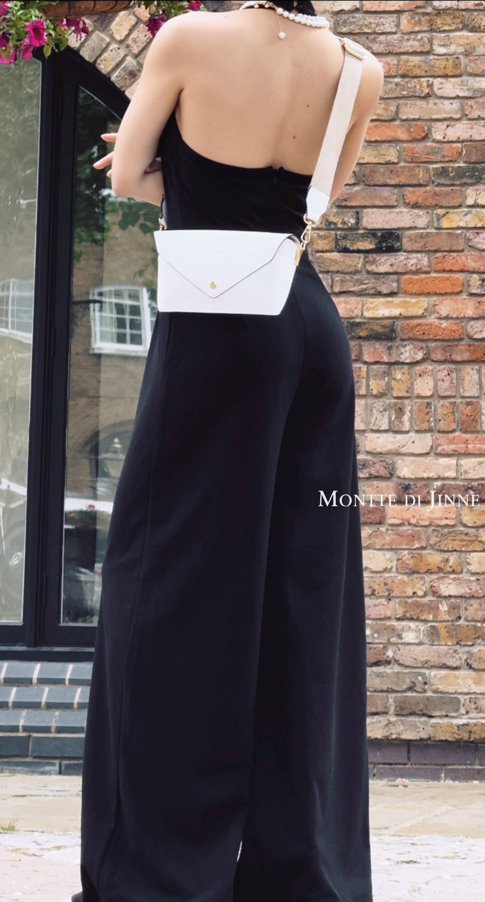 Italian Leather Crossbody Bag with Canvas Strap: Denim Blue