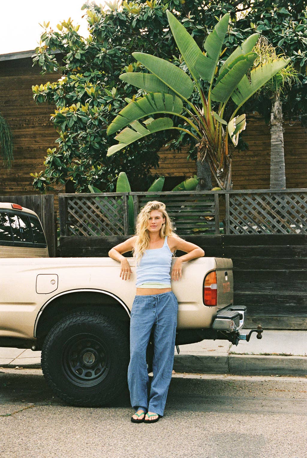 Laundered Stripe Pant - Blue Stripe