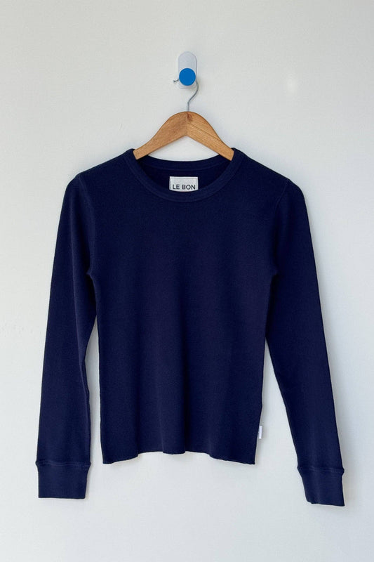 Pointelle Fundamental Tee - Navy