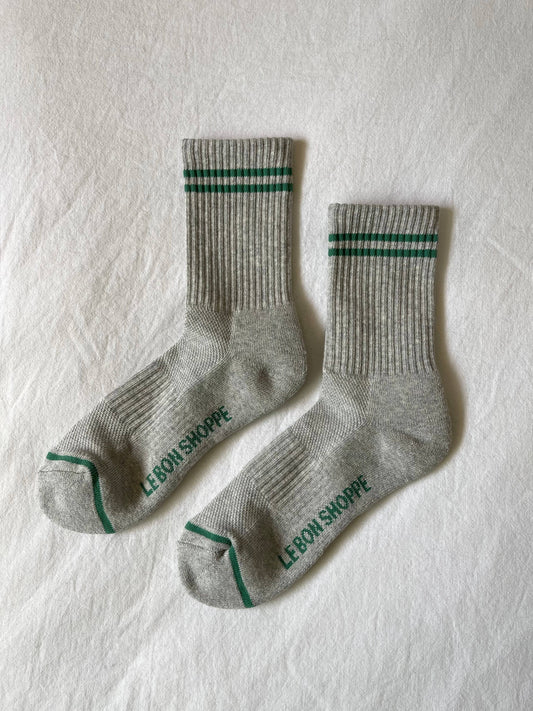 Boyfriend Socks: Light Grey