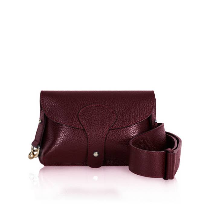 Italian Leather Saddle Bag -Small: Black