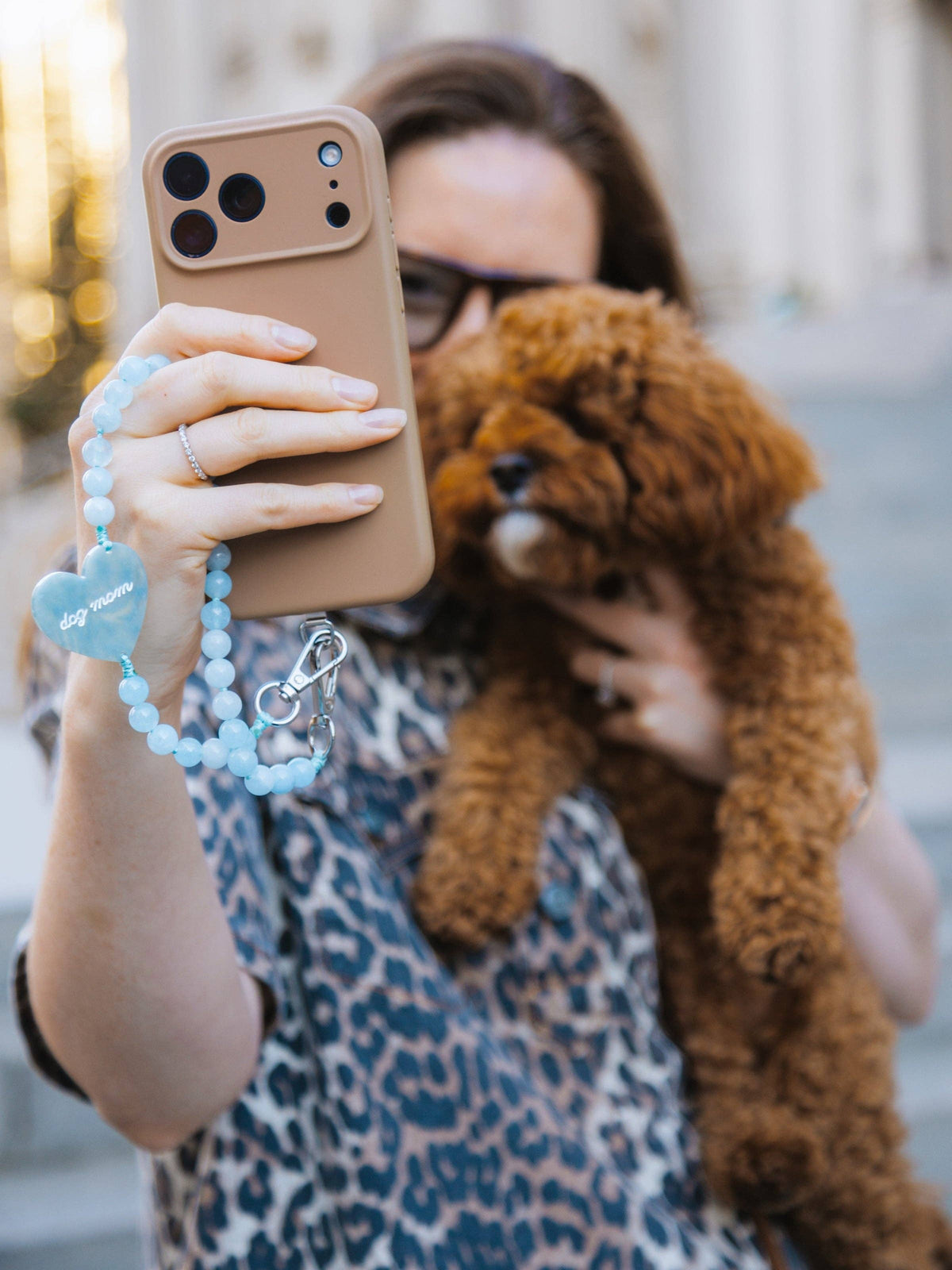 Hand-painted Dog Mom Bracelet Phone Chain