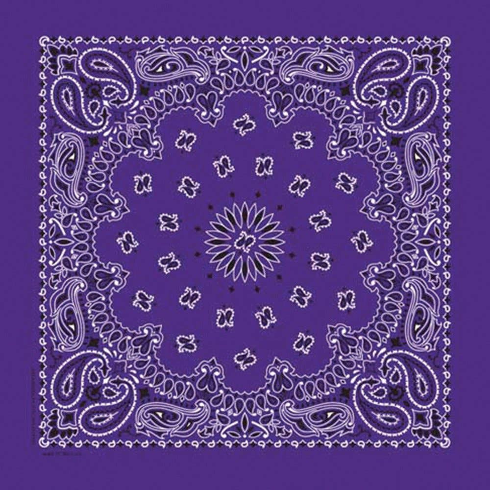 Made in the USA - Purple Paisley Bandana - arriving soon!
