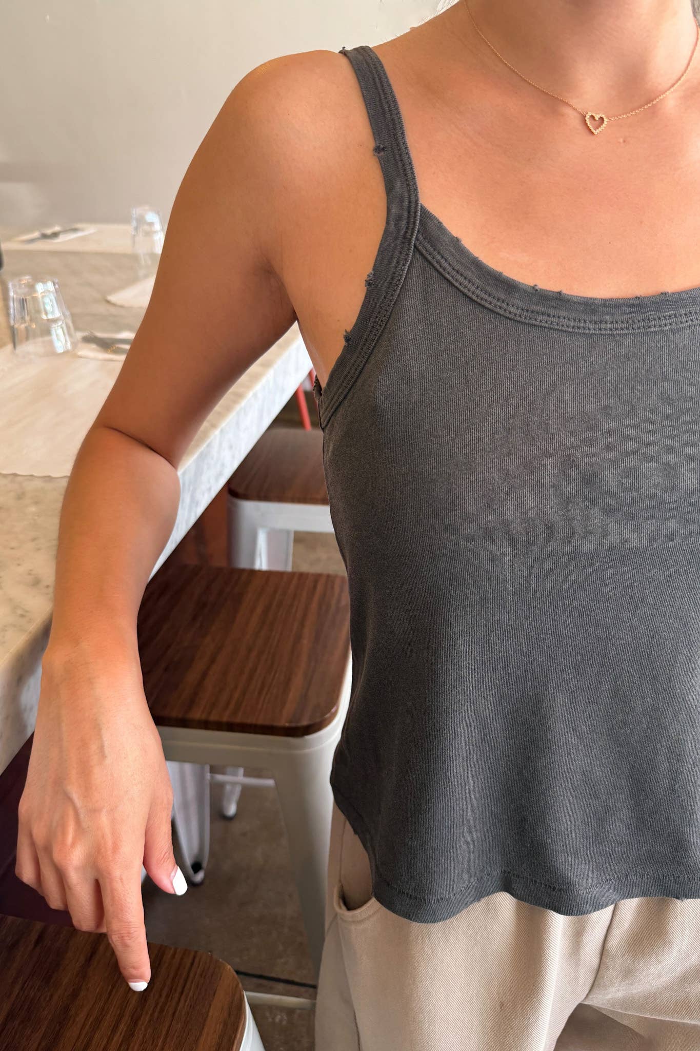 Organic Cotton Dana Cami: Black