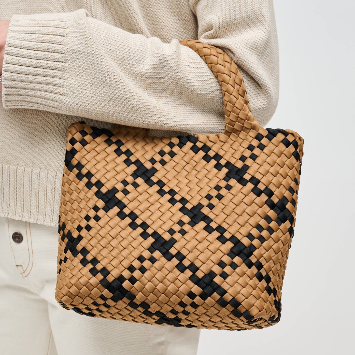 Sky's The Limit - Small Woven Neoprene Crossbody: Chocolate