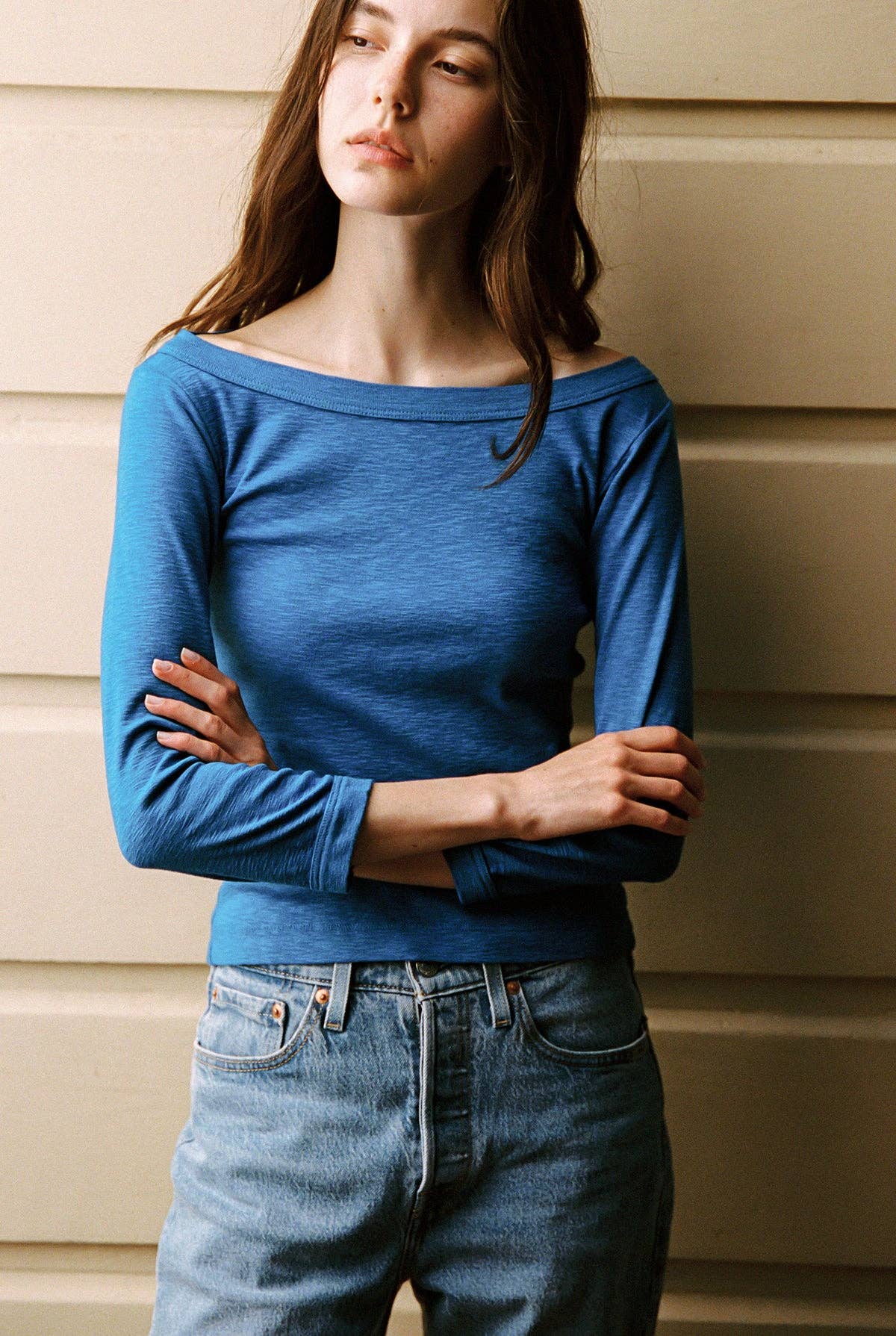 Bateau Slub Top - Cobalt