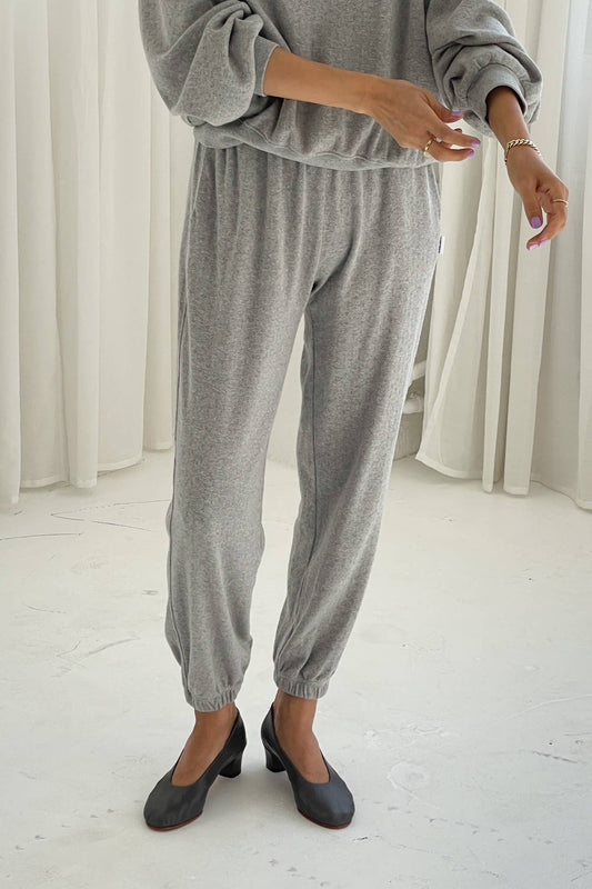 Pointelle Serene Jogger: Melange Grey