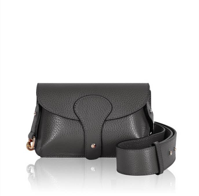 Italian Leather Saddle Bag -Small: Dark Chocolate