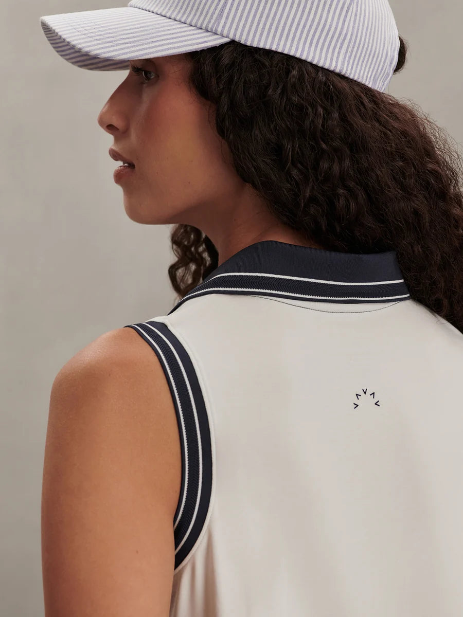Isaac Performance Polo Shirt - White/Blue Nights
