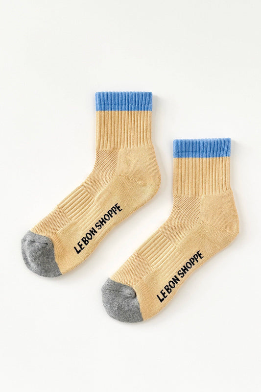 Colour Block Girlfriend Sock - Yellow Blue