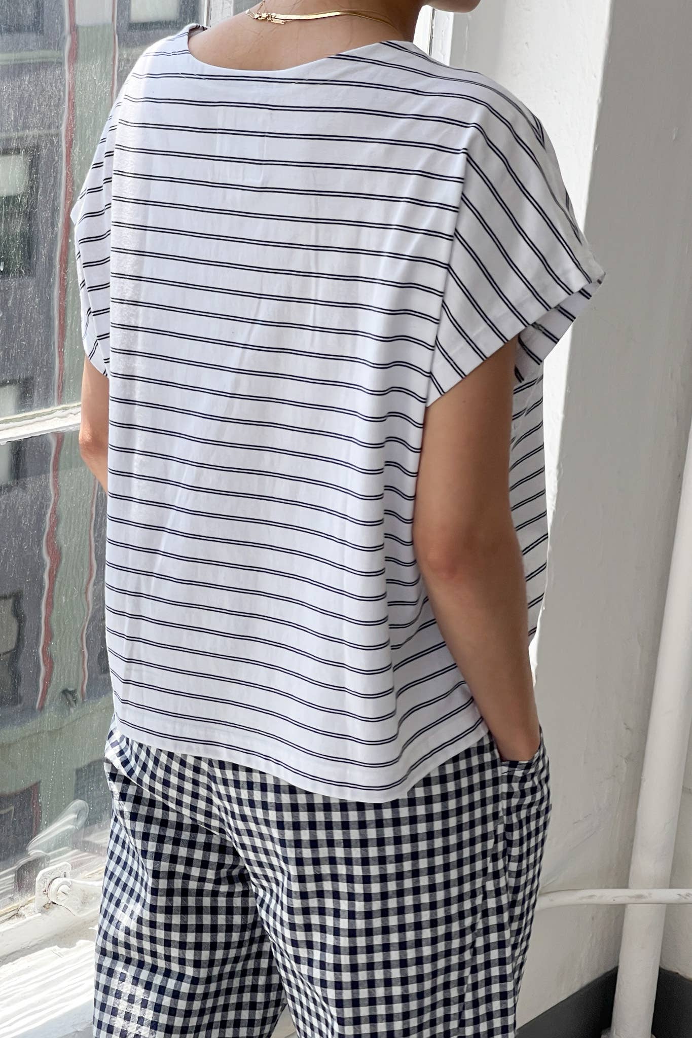 Chérie Tee: White / Navy