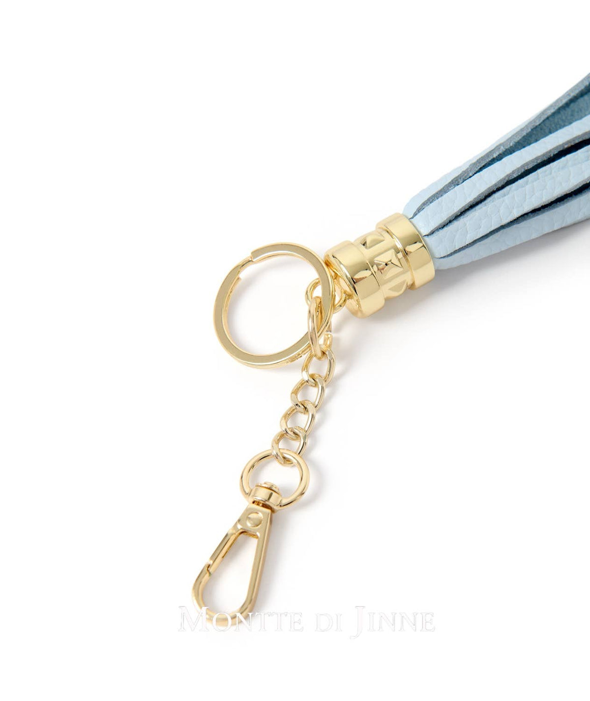 Italian Leather Tassel Keyring & Bag Charm: CLOUD BLUE