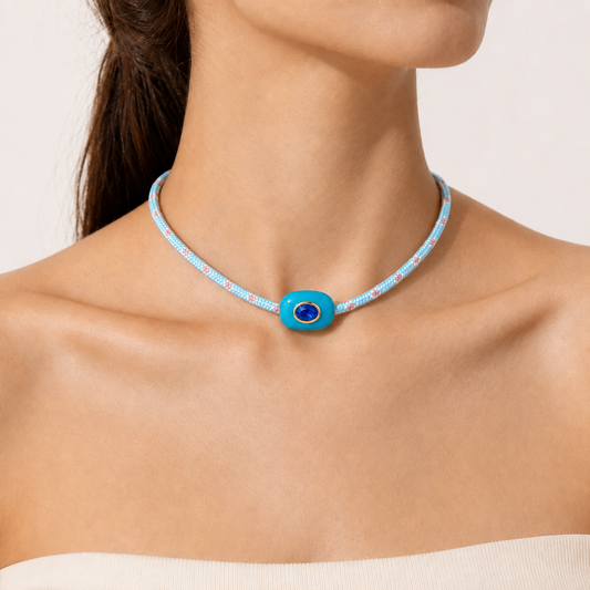 Azure Gem Paracord Necklace
