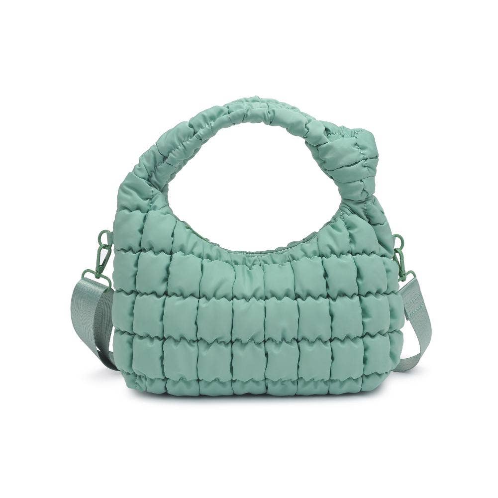 Radiance Quilted Puffer Nylon Crossbody: Pistachio