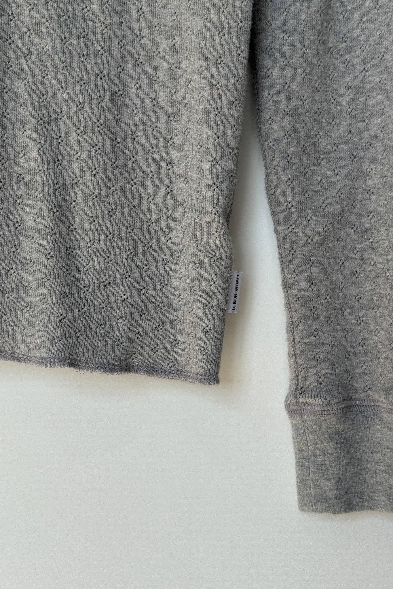 Pointelle Fundamental Tee - Melange Grey