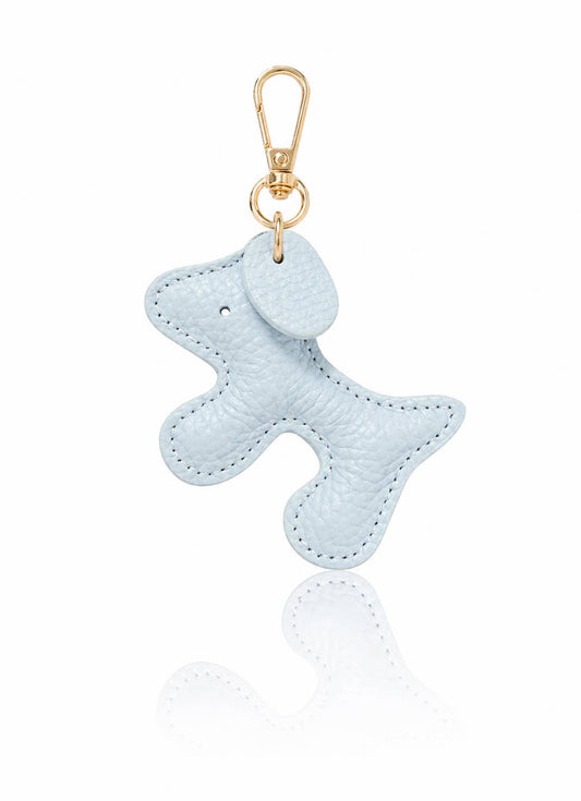 Dog Shaped Keyring Bag Charm - Cloud Blue