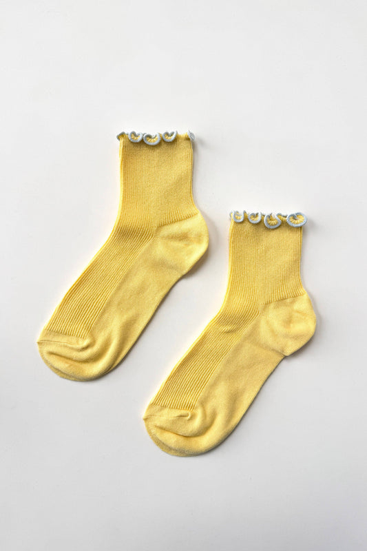 The Petite Ruffled Modal Socks - Butter Baby Blue